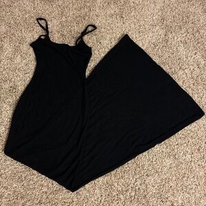 SOFT LOUNGE PETITE LONG SLIP DRESS | ONYX  / XXSP